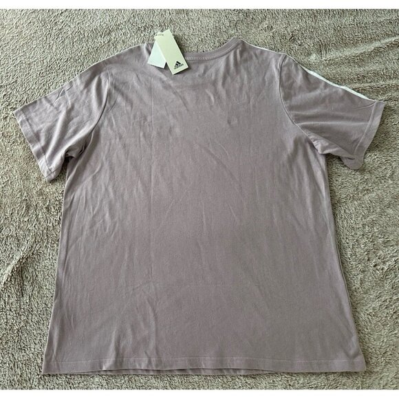 adidas Plus Size Essentials Slim 3-Stripes T-Shirt Fig/white 1X New - Picture 12 of 12